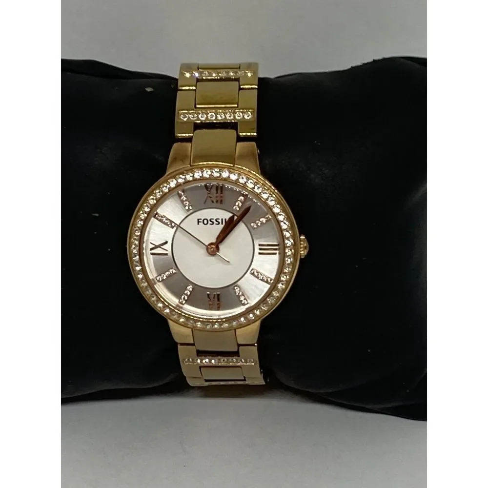 Fossil ES3284 Women's Gold Stainless Steel Analog Silver Dial Quartz Watch JK853